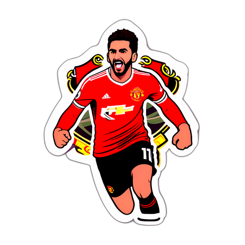 Stiker Ruben Amorim Merayakan Gol di Warna Manchester United