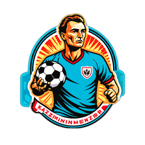 Artystyczny sticker Kazimierza Deyny w stylu vintage