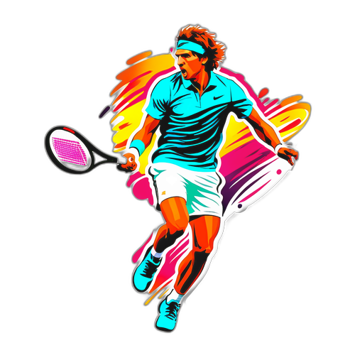 Giocatore di tennis stilizzato in azione