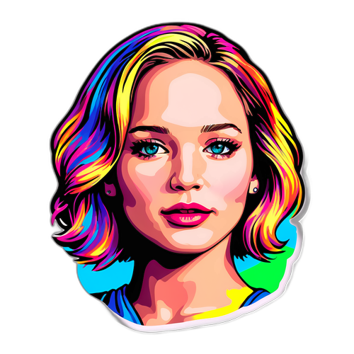 Rysunek Jennifer Lawrence w stylu pop-art