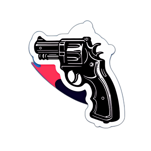 ミニリボルバーを模したステッカー