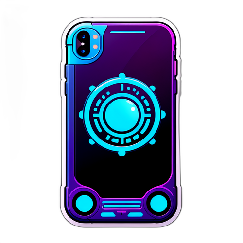 Design représentant un iPhone 18 stylisé avec des éléments futuristes