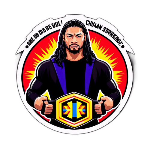 Bold Roman Reigns Sticker with Championship Belt