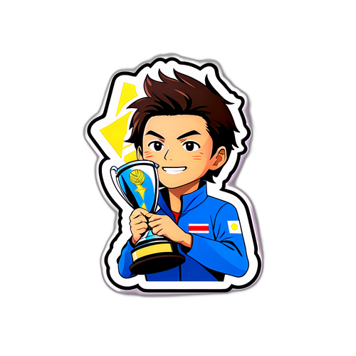 渡辺康幸選手の功績を祝うステッカー