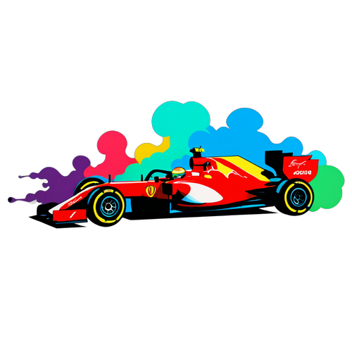 F1 Autók Dinamikus Vonalai és Színes Füstje