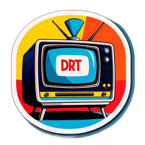 Logo for DR TV med vintage TV-elementer og retro farver