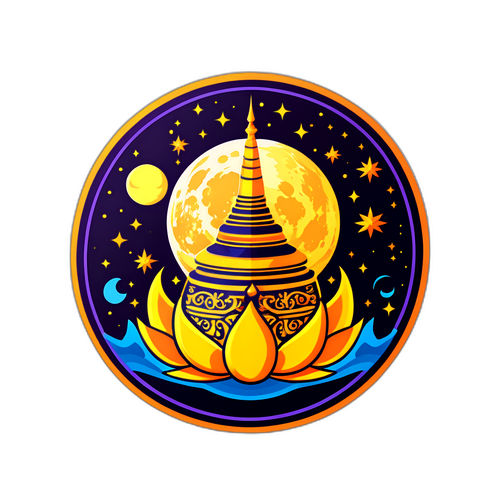 สติกเกอร์สำหรับ Sadom ถ้วยดวงจันทร์ แรงบันดาลใจจากวัฒนธรรมไทย