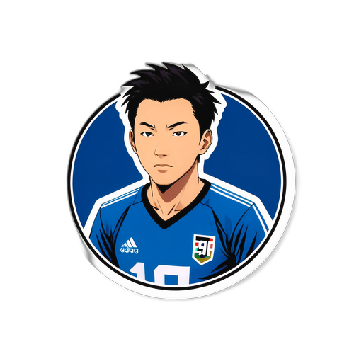 サッカー選手のイラストステッカー