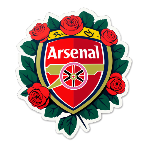 Sticker ya Arsenal: Nembo Yenye Mzuri wa Maua ya Waridi kwa Wapenzi wa Soka!