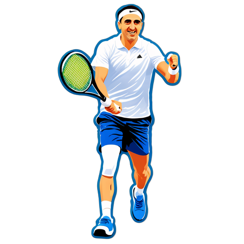 Motiverende Tennis Sticker med Mikheil Kavelashvili