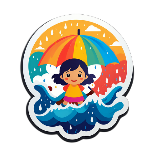 Yağmurda Korunan Çocuk Figürü