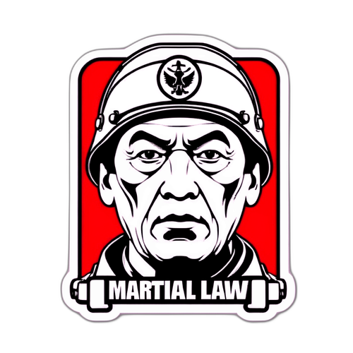 Autocolant cu simbolul legii marțiale