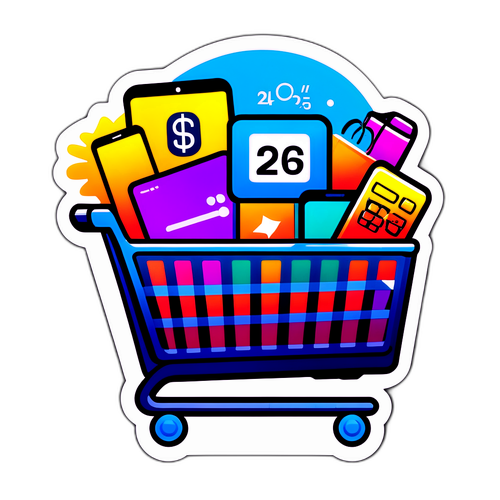 Shoppingvogn med tech-gadgets til Cyber Monday 2025