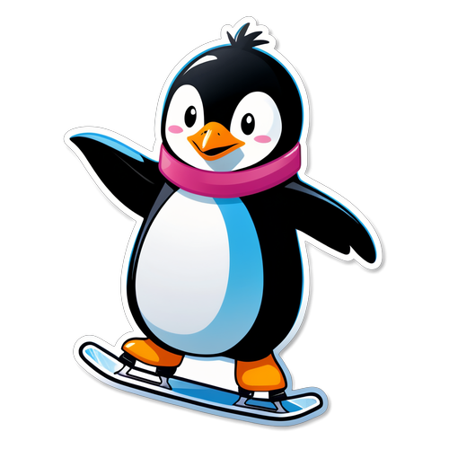 Winter Wonderland: Joyful Penguin on Ice