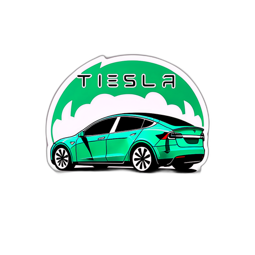 Innovatieve Tesla sticker met een aanpasbaar ontwerp voor elektrische voertuigen