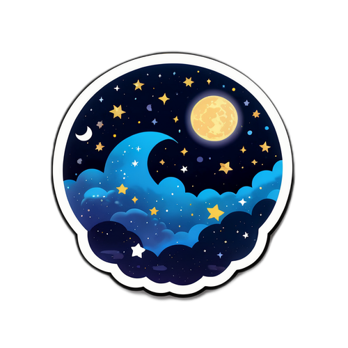 神秘夜空贴纸