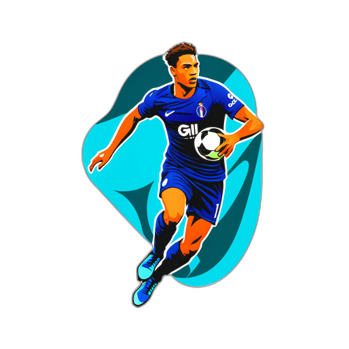 Biểu tượng Ligue 1 với hình ảnh cầu thủ chạy bóng