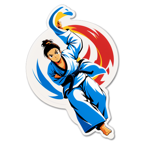 Uta Abe: Emblema Luptelor de Judo! Cumpără Acest Autocolant Spectaculos Acum!