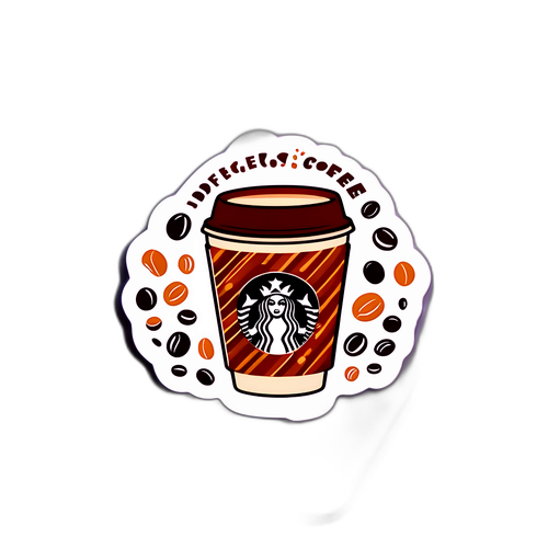 Thiết kế nhãn dán với họa tiết cà phê
