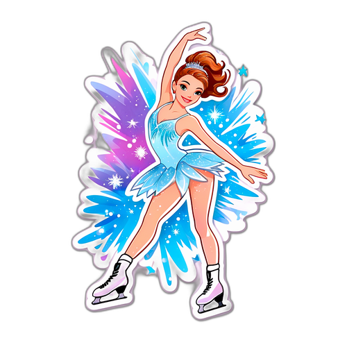 Гламурна наклейка фігуристки