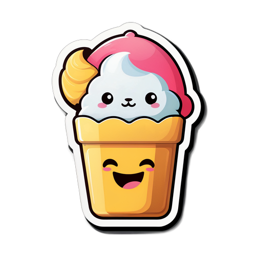 สติ๊กเกอร์ไอศกรีมคร้ายน่ารัก