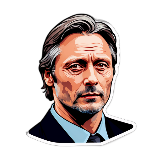 Stylisk portræt af Mads Mikkelsen