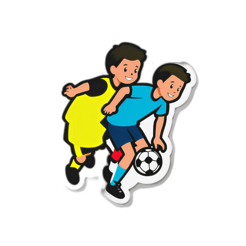 Σχέδιο με παιδιά που παίζουν ποδόσφαιρο