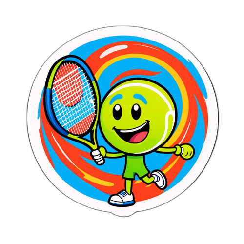 Sticker na Nagdiriwang ng Tennis