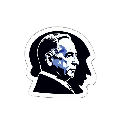 Silhouette de Benjamin Netanyahu avec symboles de paix