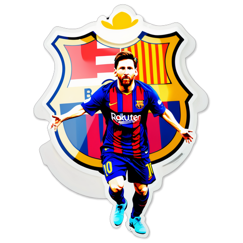 Diseño de Messi con el escudo del Barcelona