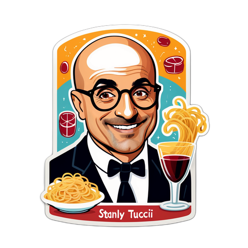Sticker Divertente Ispirato a Stanley Tucci