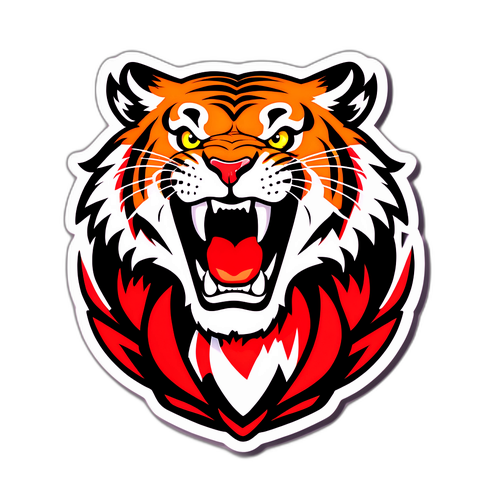 Stiker Harimau Persija yang Berani