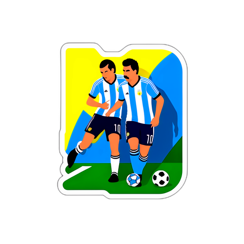 Scène de football minimaliste entre l'Argentine et la Colombie