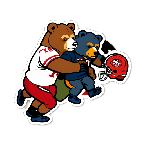 Bears vs. 49ers Dramatic Football Scene Sticker