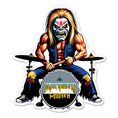 Iron Maiden Sticker med Nicko McBrain