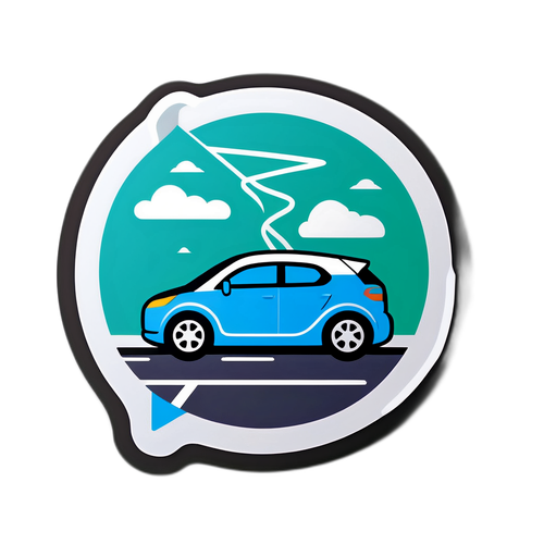 전기차와 미래 도로 스티커