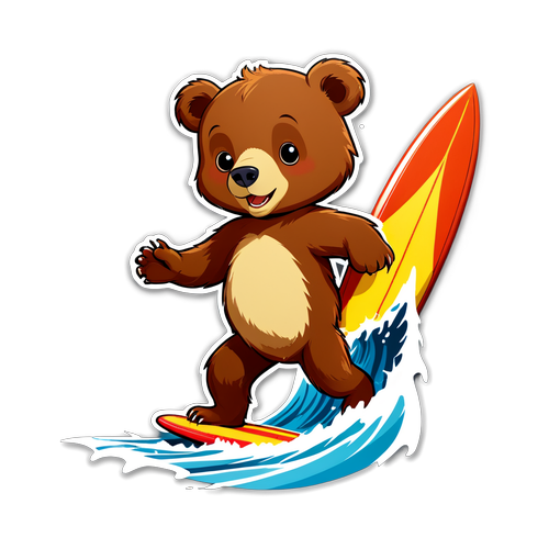 小熊冲浪探险