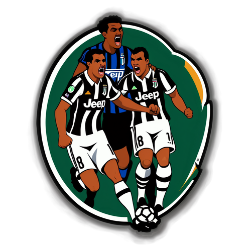 Sticker cổ vũ cho trận đấu giữa Juventus và Inter Milan