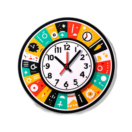 忙碌生活的24小時時鐘貼紙