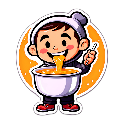 リンガーハットのスープを楽しむキャラクター