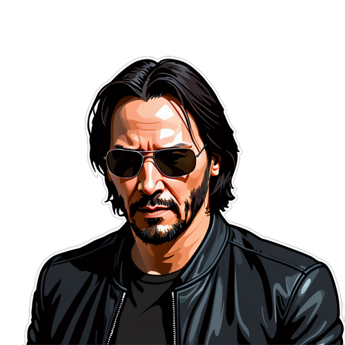 Porträt von Keanu Reeves im Neo-Stil