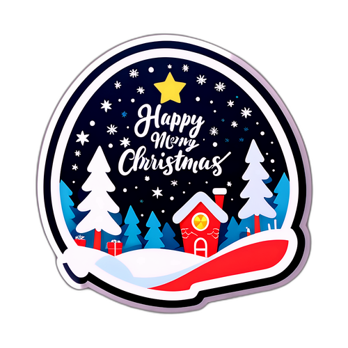 행복한 크리스마스 스티커