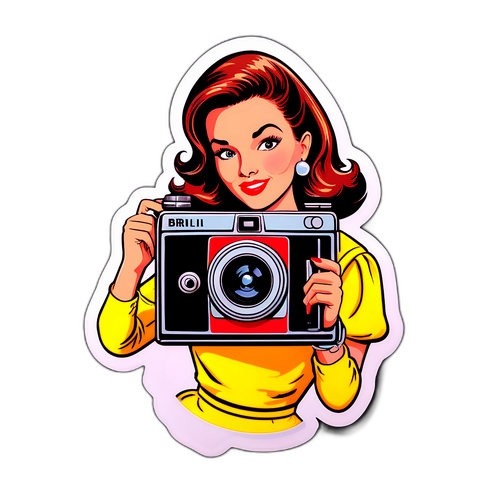 Sticker Chic Nancy Brilli con Macchina Fotografica