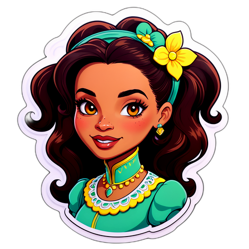 Стікерк із зображенням Тетяни Монтіан у гумористичному стилі