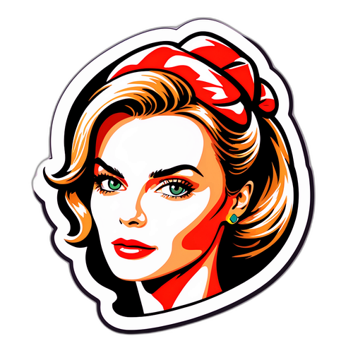 Stylizovaná nálepka Eva Herzigová jako módní ikona