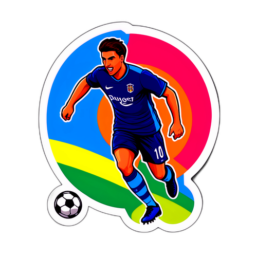 Ilustração de Jogador de Futebol em Ação