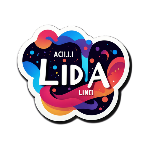 Наклейка "lida li" з абстрактним фоном