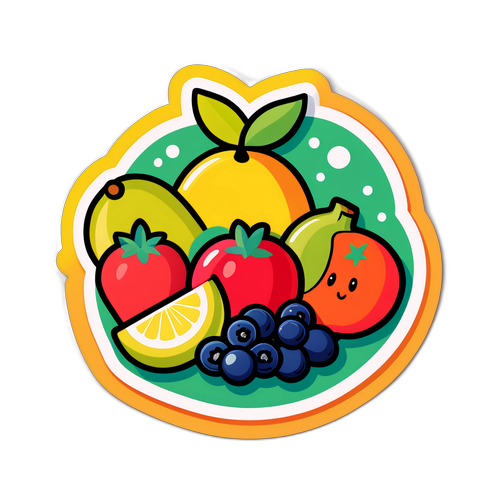 Adesivo a tema salute con frutta