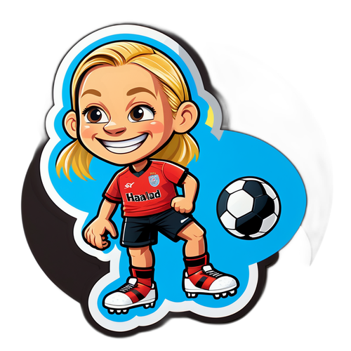 Sticker van Haaland in cartoonstijl