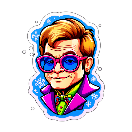Cartoonachtige Elton John Sticker